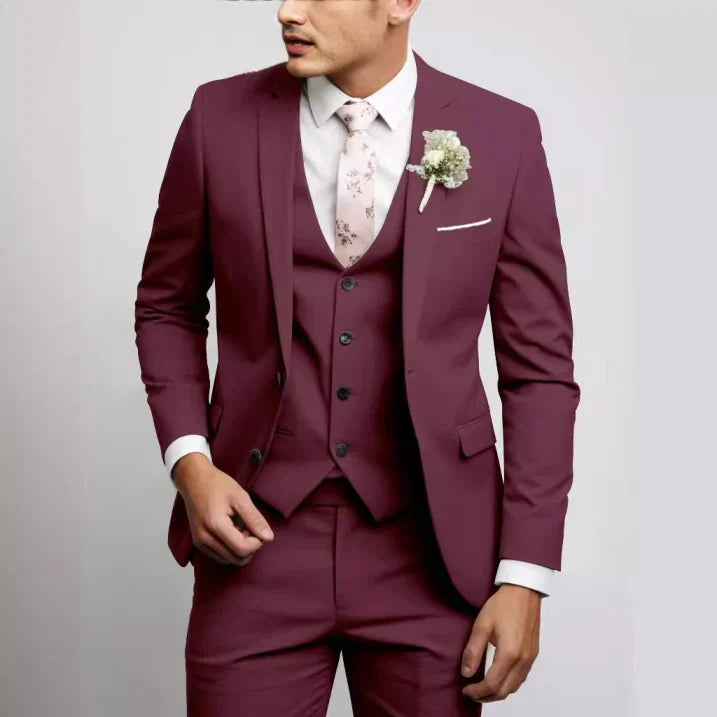 Sebastian | Men's Sleek Tailored Three-Piece Suit Outfit