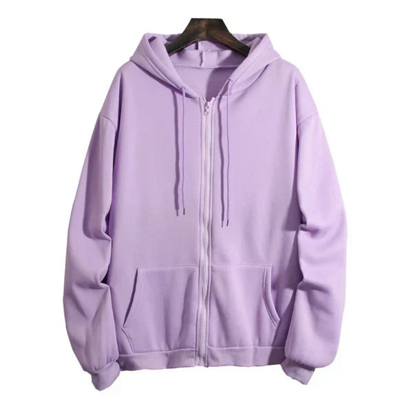 Zara | Women's Cozy Relaxed Fit Zip Front Hoodie