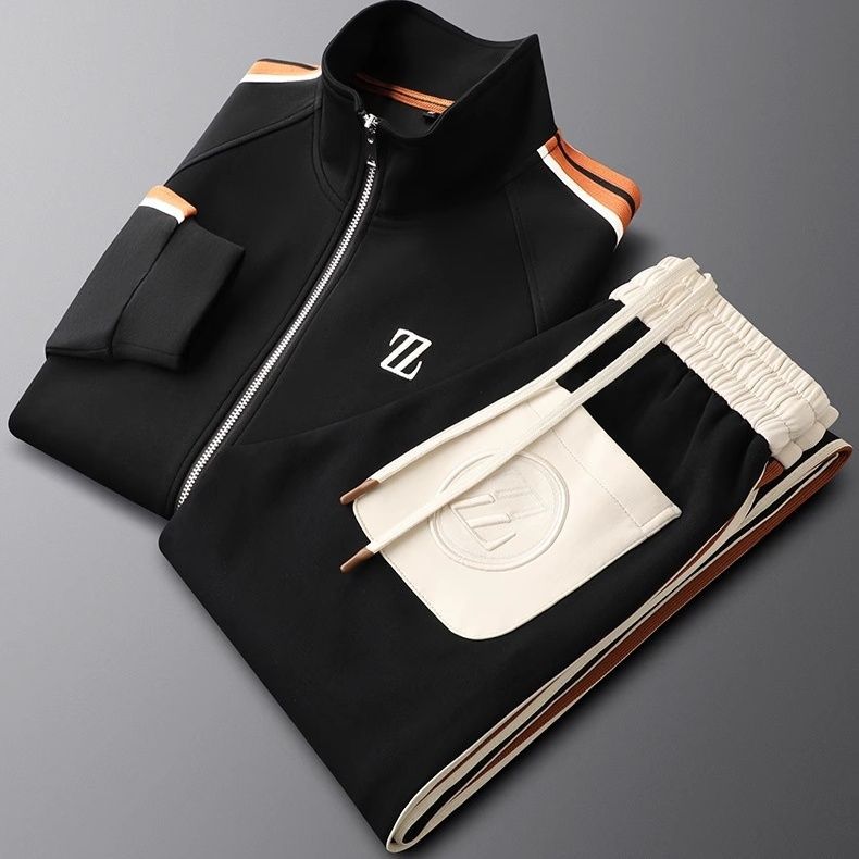 Marcus | Men's Sport Stripe Zip Front Tracksuit Set