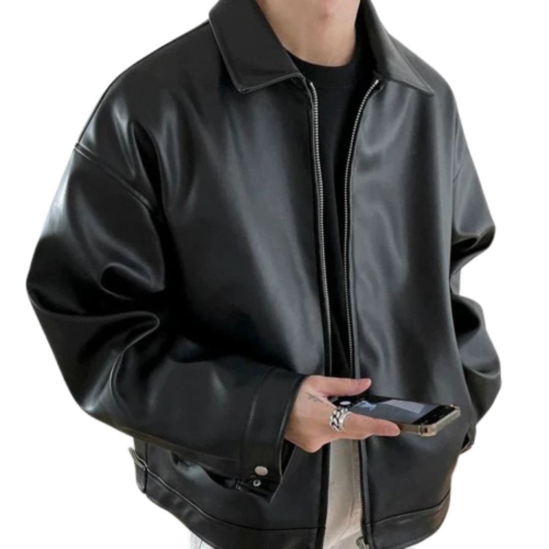 Zane | Men's Retro Oversized Leather Bomber Jacket