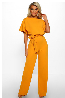 Freya | Women's Batwing Sleeve Boat Neck Belted Jumpsuit