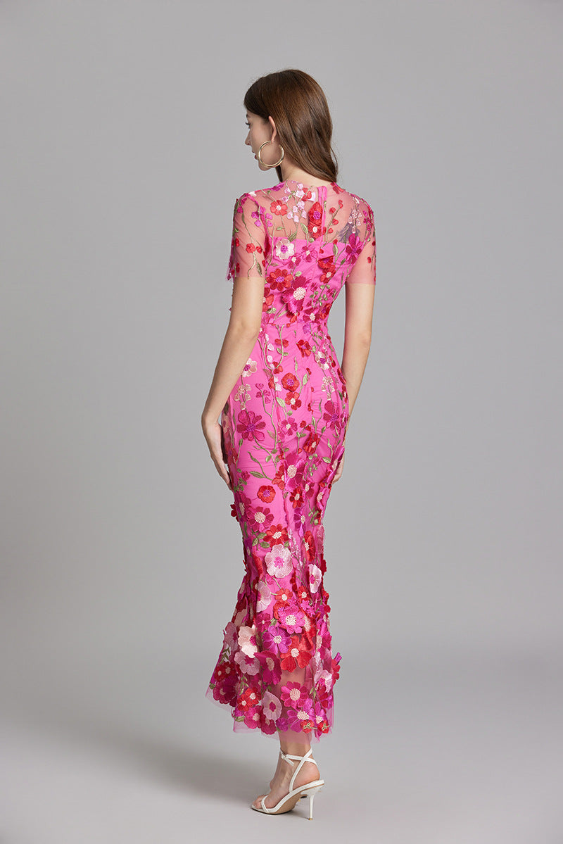 Elora | Women's Floral Applique Evening Gown