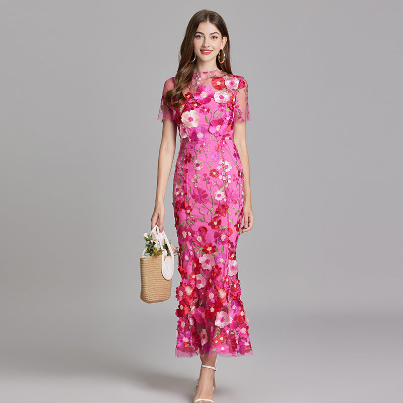 Elora | Women's Floral Applique Evening Gown