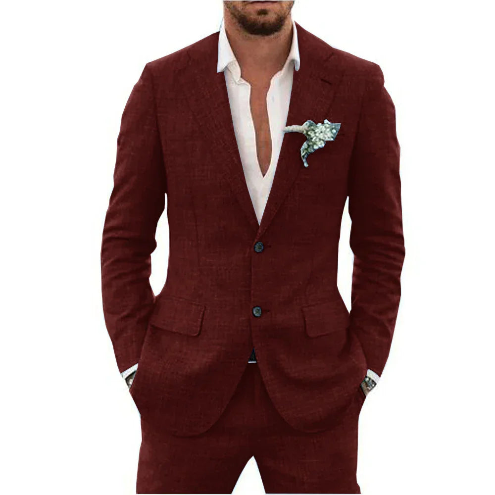 Lucian | Men's Linen Blend Tailored Suit Set