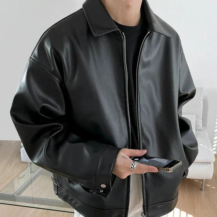 Zane | Men's Retro Oversized Leather Bomber Jacket