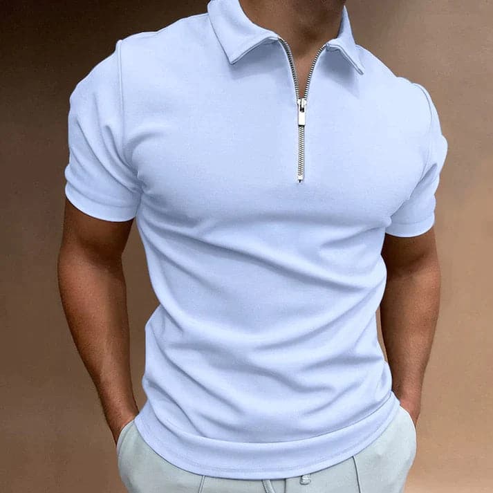 Lucan | Men's Slim Fit Quarter Zip Polo Top