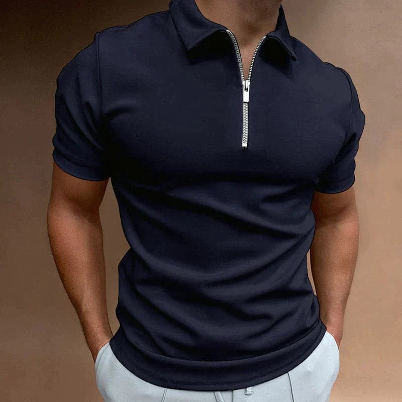 Lucan | Men's Slim Fit Quarter Zip Polo Top