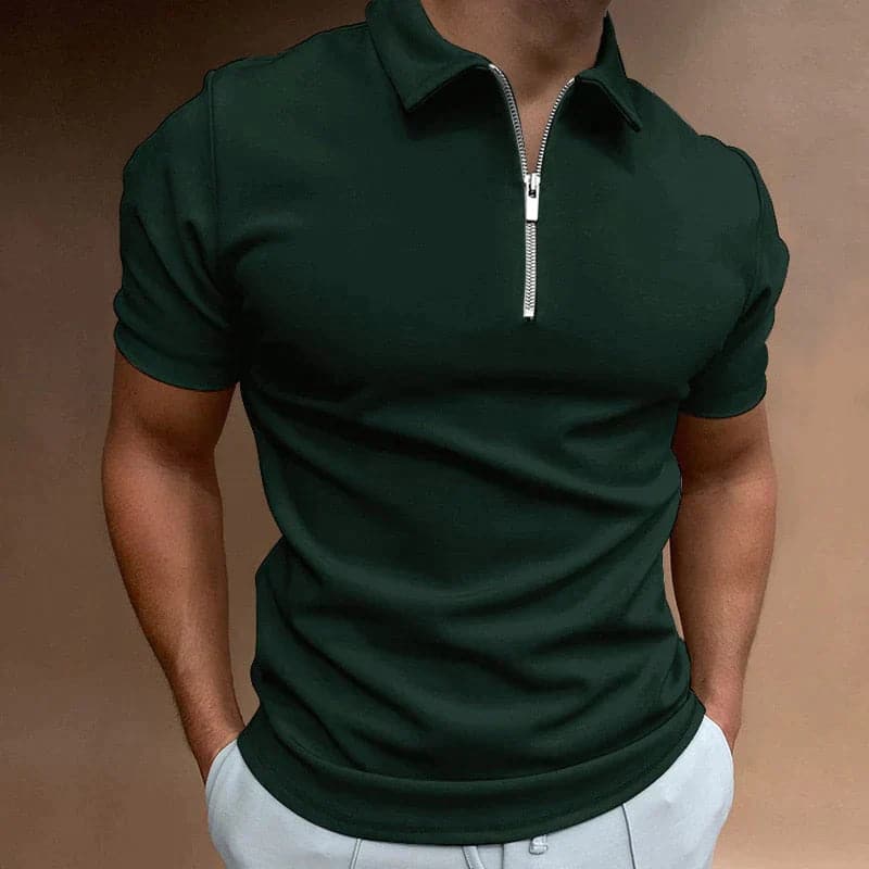Julian | Men's Slim-Fit Zip Neck Polo Shirt