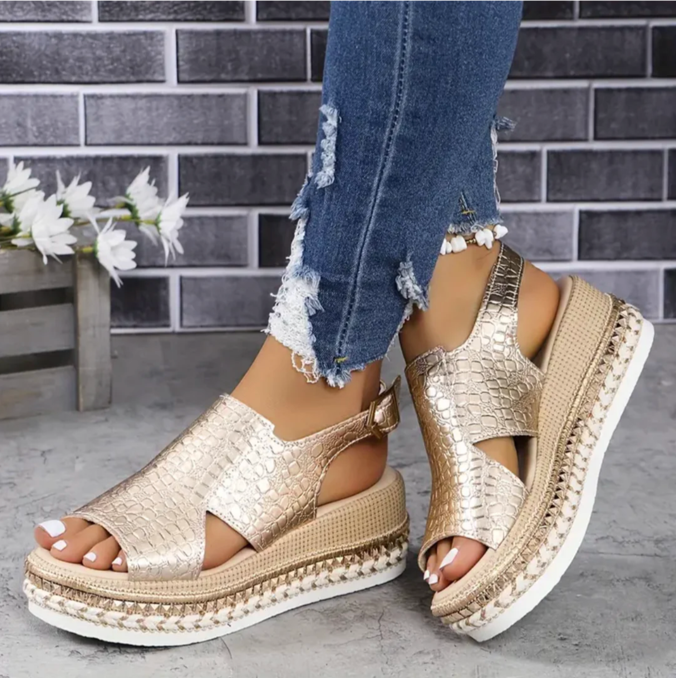 Aria | Women's Orthopedic Slingback Wedge Heel Sandals