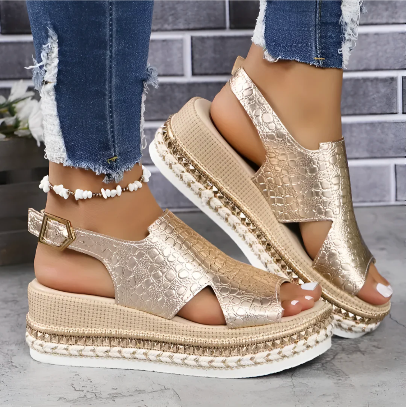Velmira | Women's Orthopedic Slingback Wedge Heel Sandals