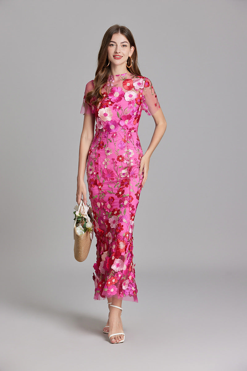 Elora | Women's Floral Applique Evening Gown