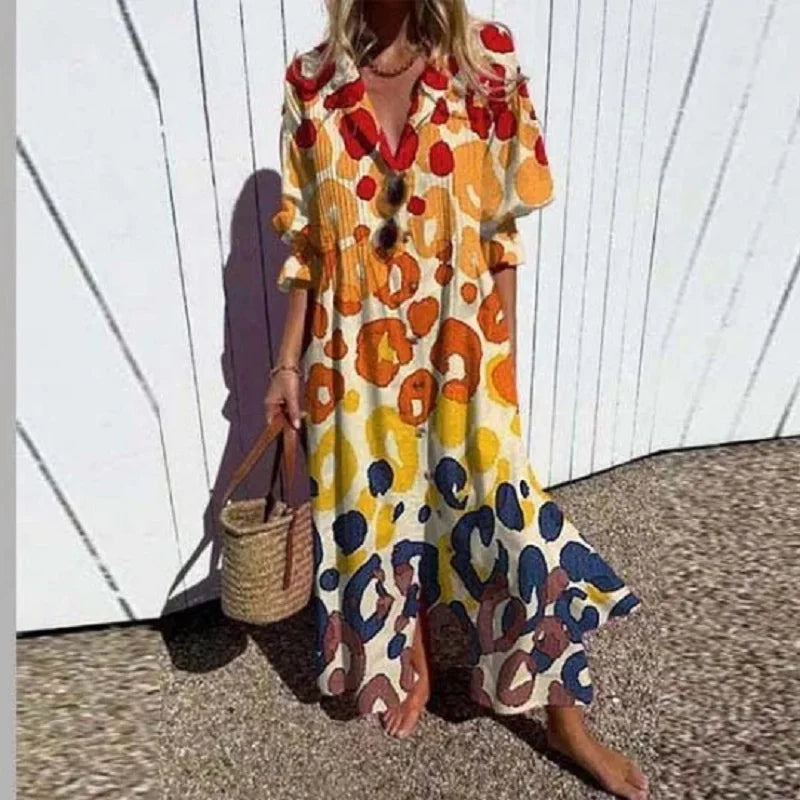 Celia | Women's Collared Button Front Maxi Dress