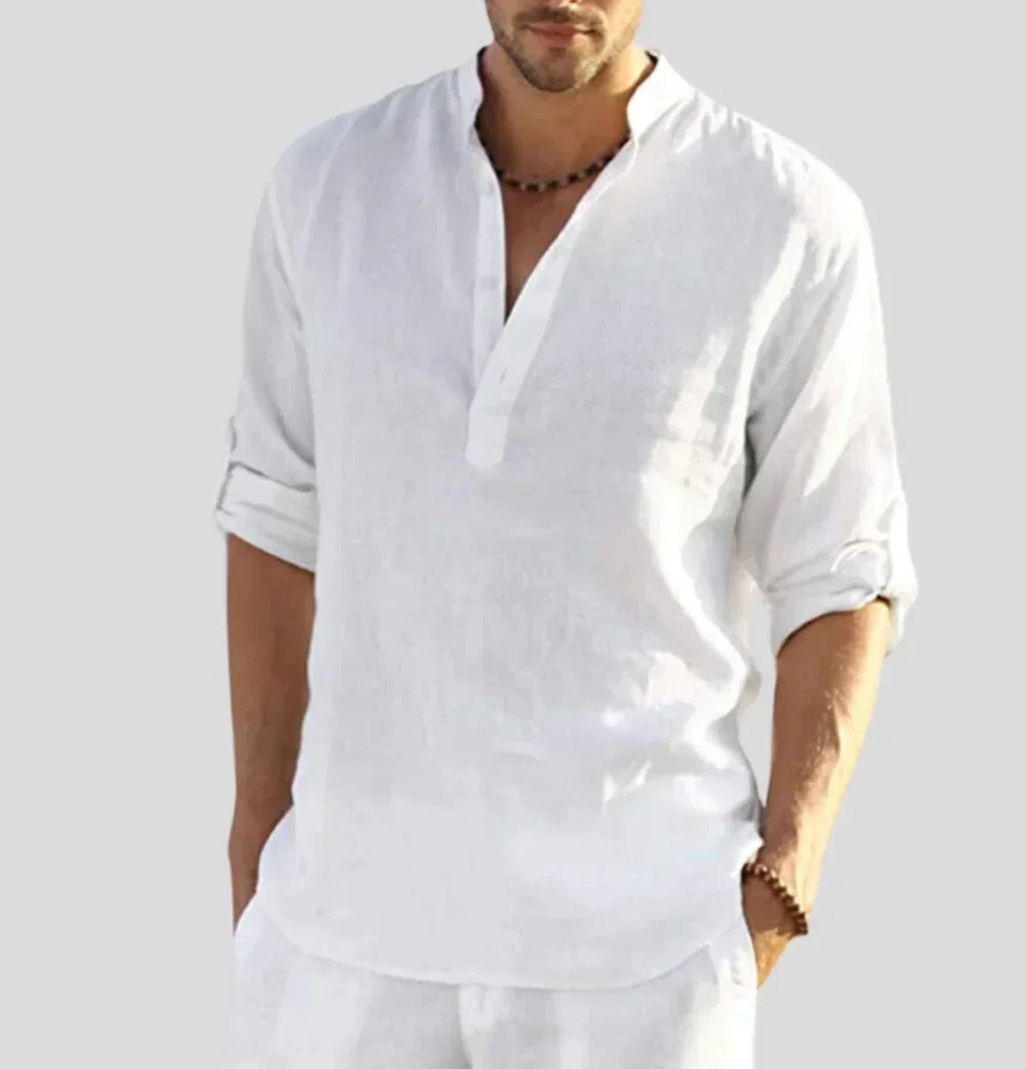 Calvin | Men's Casual Button Neck Henley Shirt