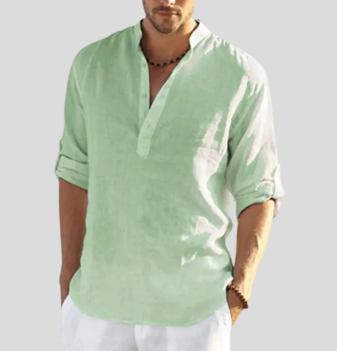 Calvin | Men's Casual Button Neck Henley Shirt