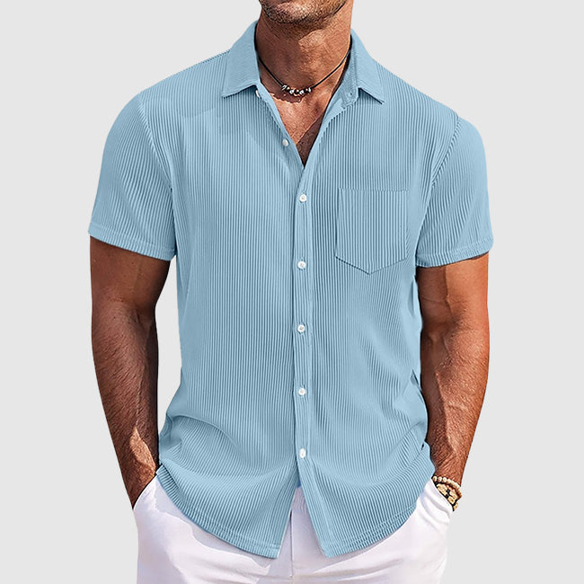 Zayden | Men's Lightweight Striped Summer Button Shirt