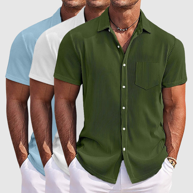 Zayden | Men's Lightweight Striped Summer Button Shirt
