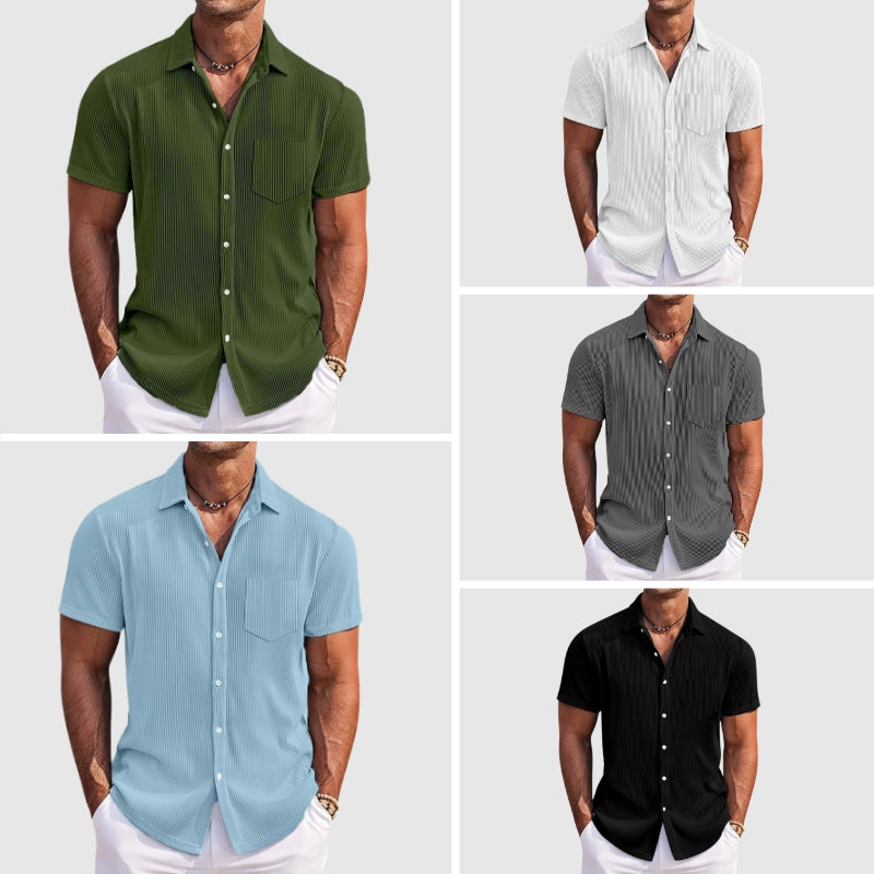 Zayden | Men's Lightweight Striped Summer Button Shirt