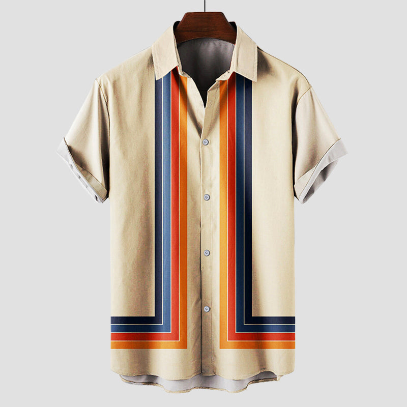 Vincent | Men's Retro Striped Bowling Shirt