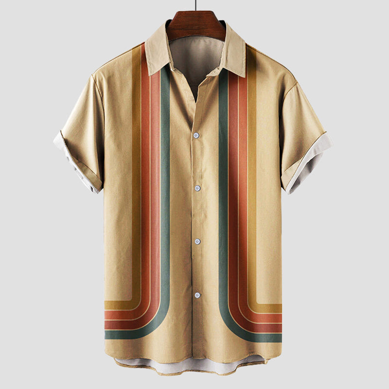 Vincent | Men's Retro Striped Bowling Shirt