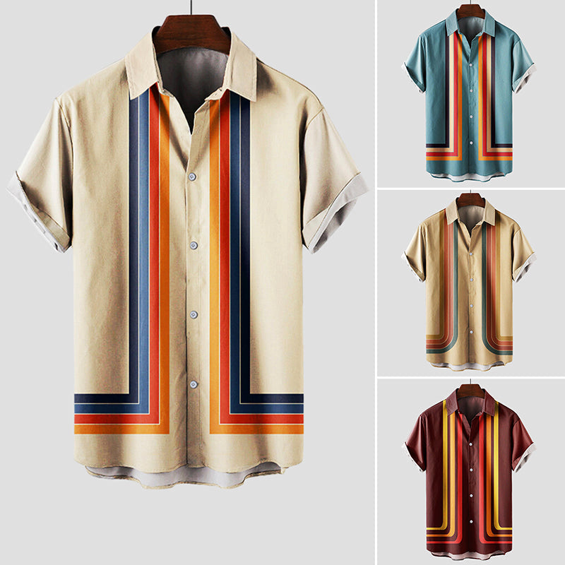 Vincent | Men's Retro Striped Bowling Shirt