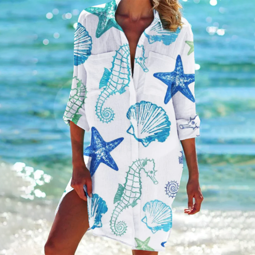 Daisy | Women's Tie-Dye Button Front Shirt Dress