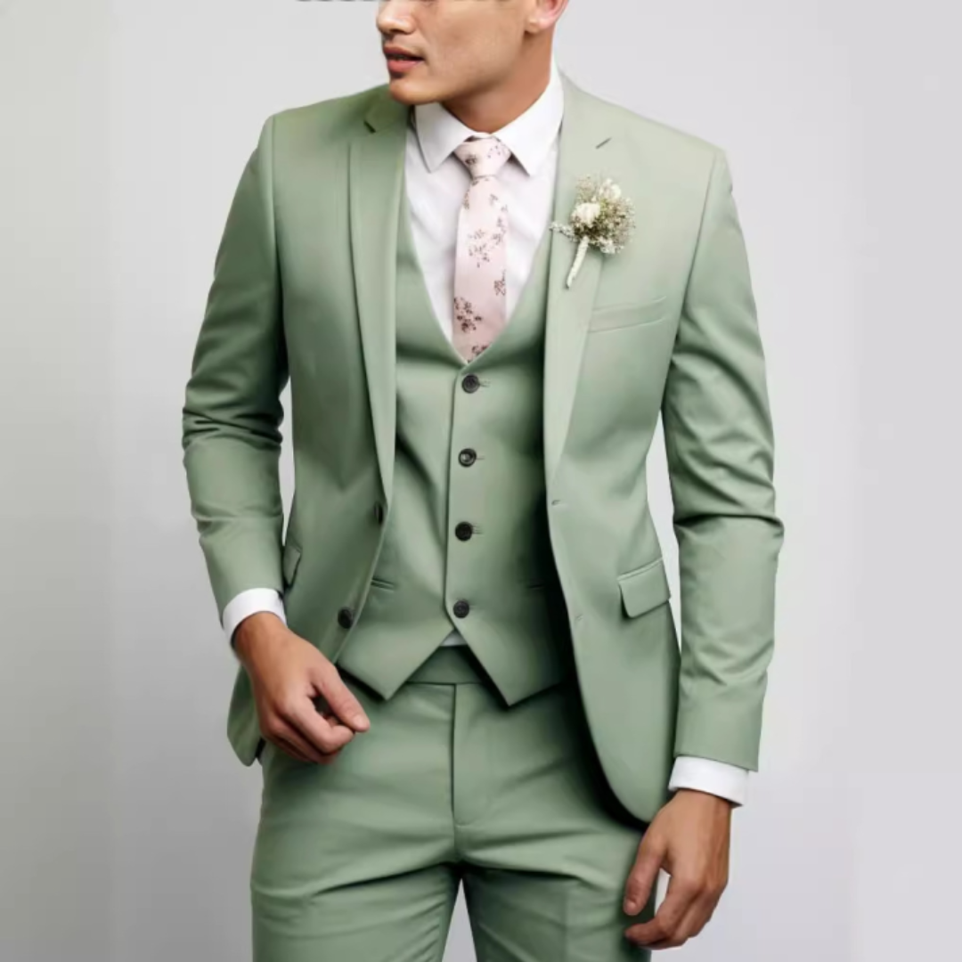 Sebastian | Men's Sleek Tailored Three-Piece Suit Outfit