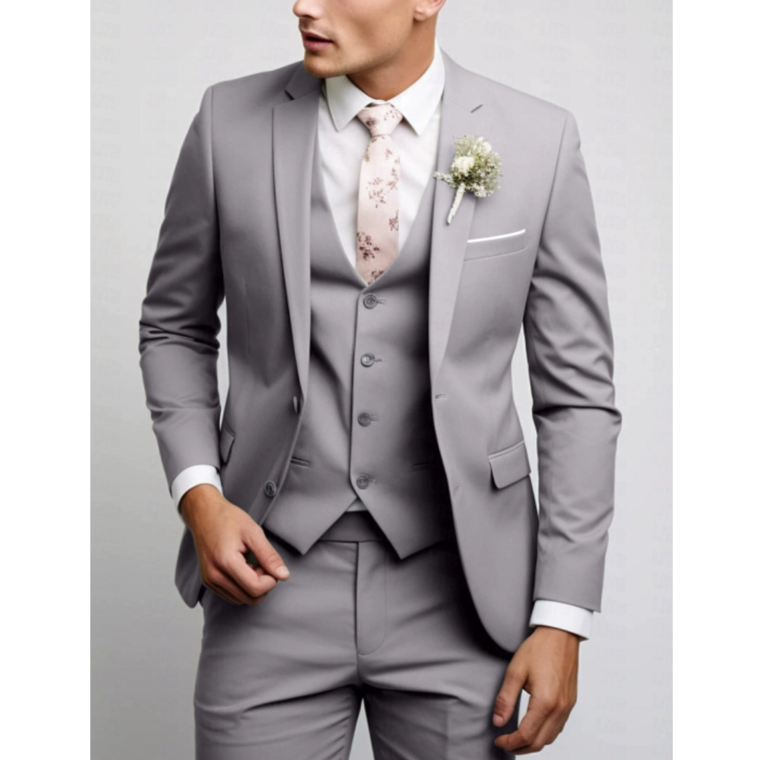Sebastian | Men's Sleek Tailored Three-Piece Suit Outfit