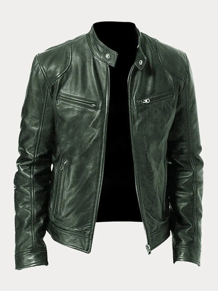 Ronan | Men's Classic Stand Collar Moto Biker Jacket