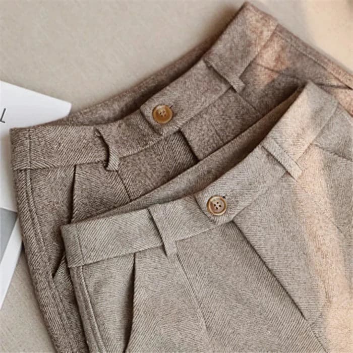Henry | Men's Tailored Fit Herringbone Wool Trousers