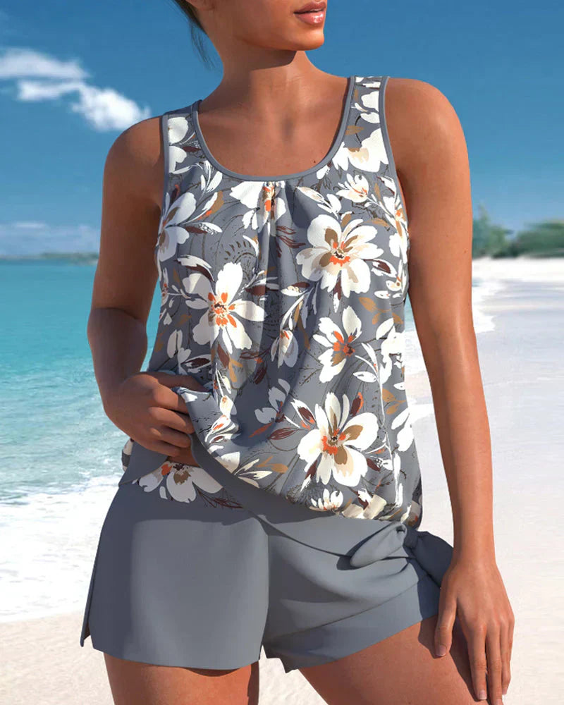 Sadie | Women's Floral Sleeveless Tankini Swim Set