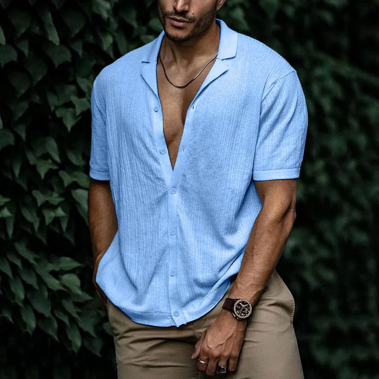 Marco | Men's Short Sleeve Cuban Collar Button Shirt