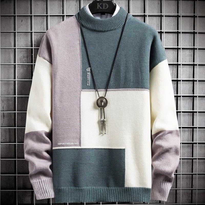 Patchwork panelled knitted pullover - product photo 2