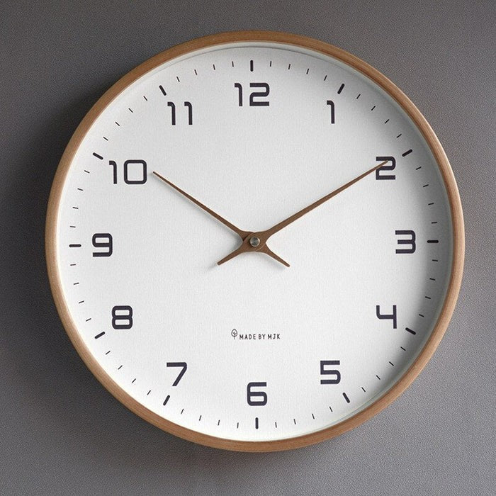 Solid wood silent wall clock - product photo 4