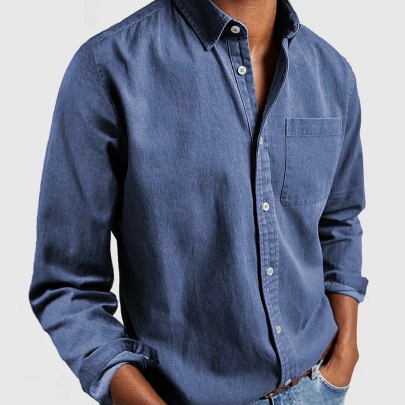 Ryder | Men's Vintage Style Button-Up Denim Shirt