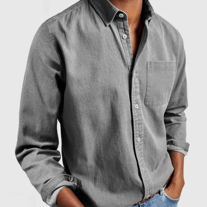 Ryder | Men's Vintage Style Button-Up Denim Shirt