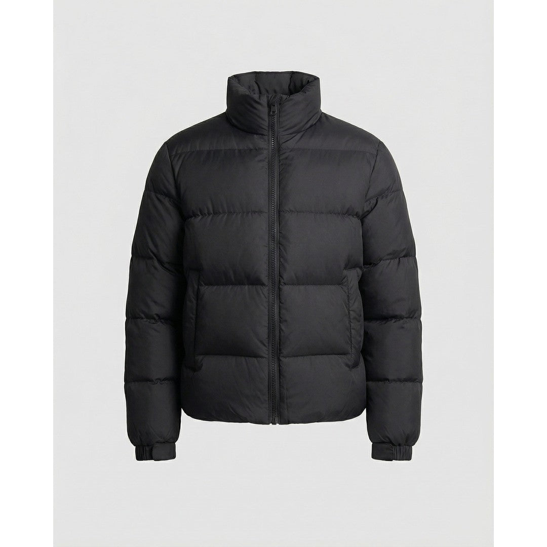 Man wearing the August men's hooded jacket, side view