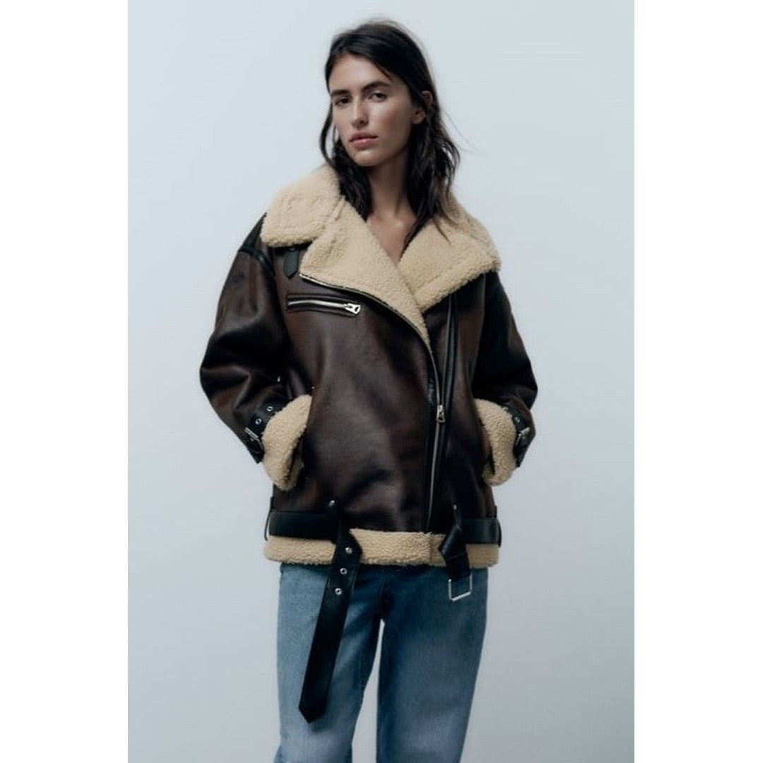Woman wearing the Azalea women's jacket, front view