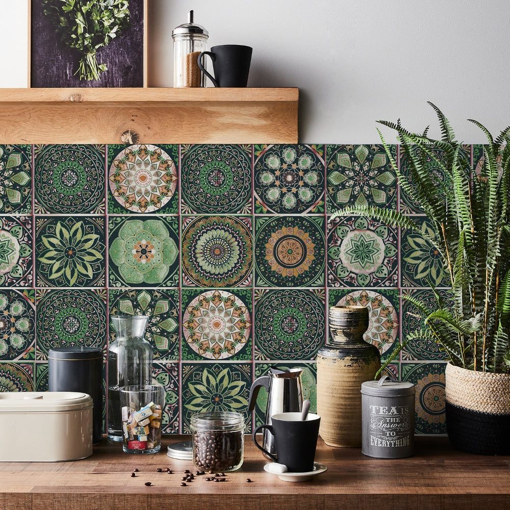 Peel-and-stick mandala tile stickers - product photo 3