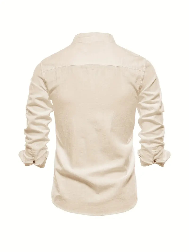 Ethan | Men's Mandarin Collar Button Front Shirt