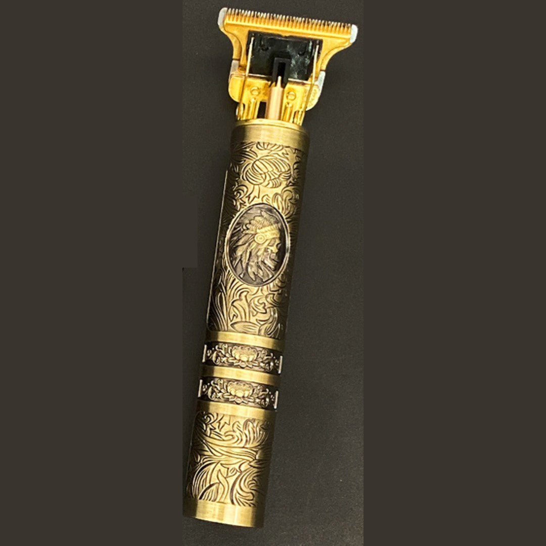 Vintage engraved metal rechargeable trimmer - product photo 12