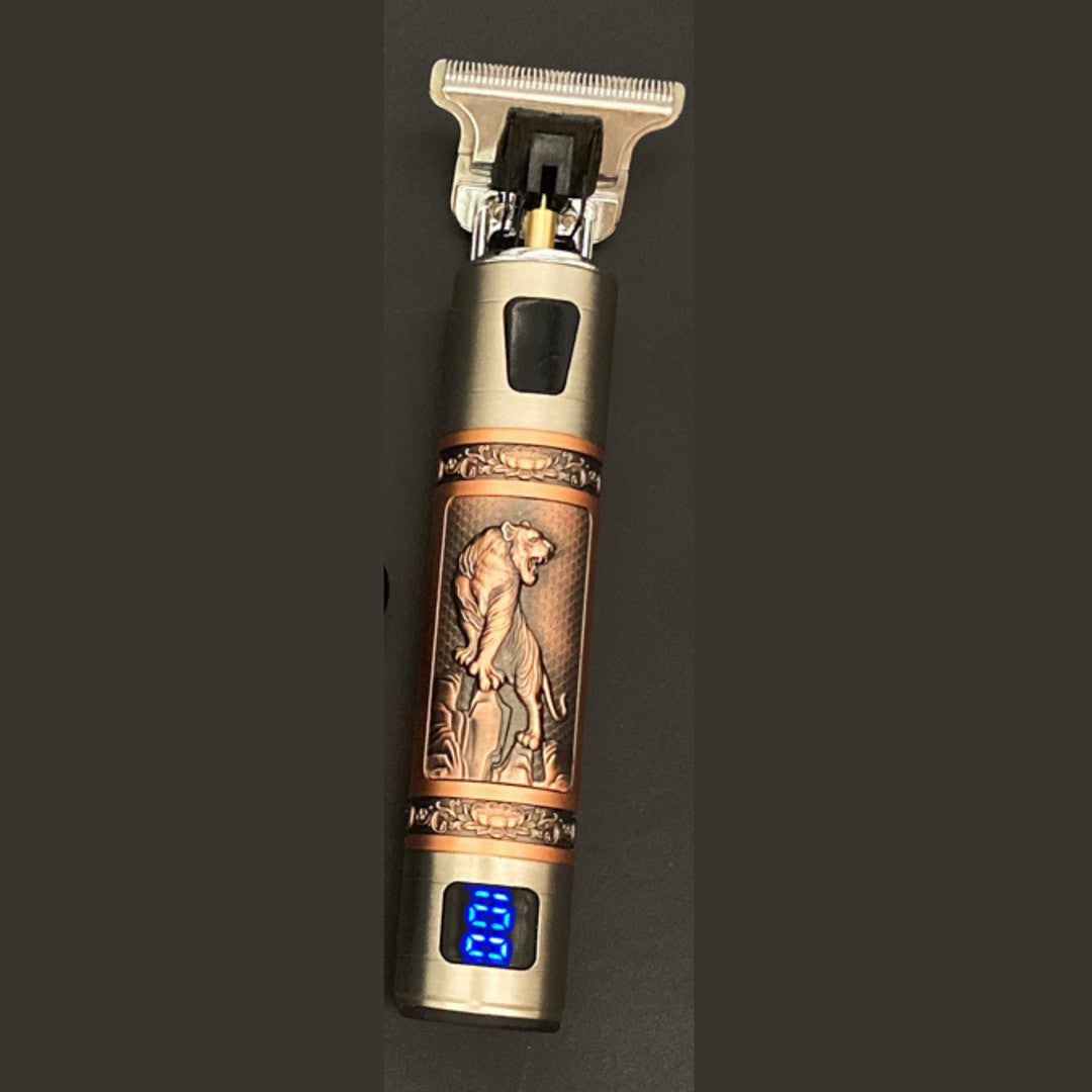 Vintage engraved metal rechargeable trimmer - product photo 7