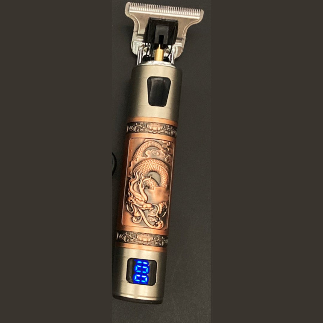 Vintage engraved metal rechargeable trimmer - product photo 8