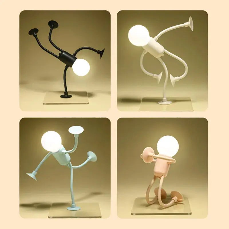 Bendable LED figure night light with suction feet - product photo 5