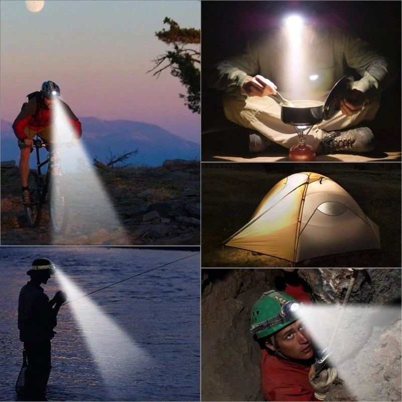Rechargeable waterproof LED head torch with zoom - product photo 2