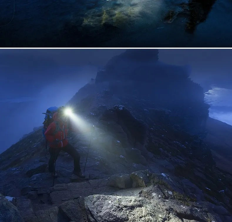 Rechargeable waterproof LED head torch with zoom - product photo 4
