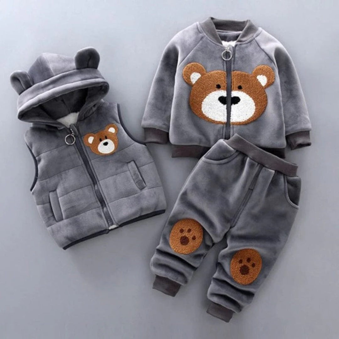 Three-piece baby jacket, vest and pants set - product photo 1
