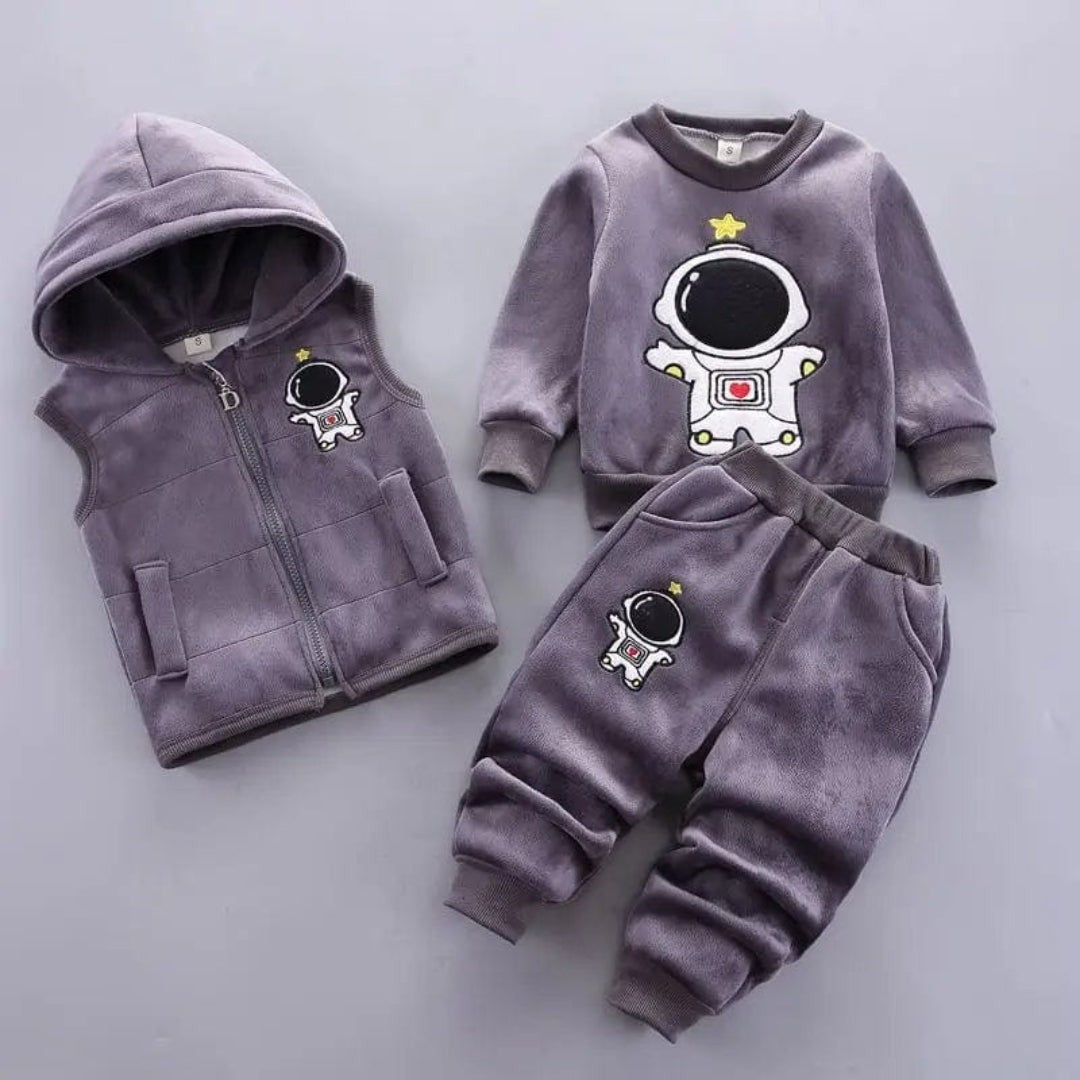 Three-piece baby jacket, vest and pants set - product photo 5