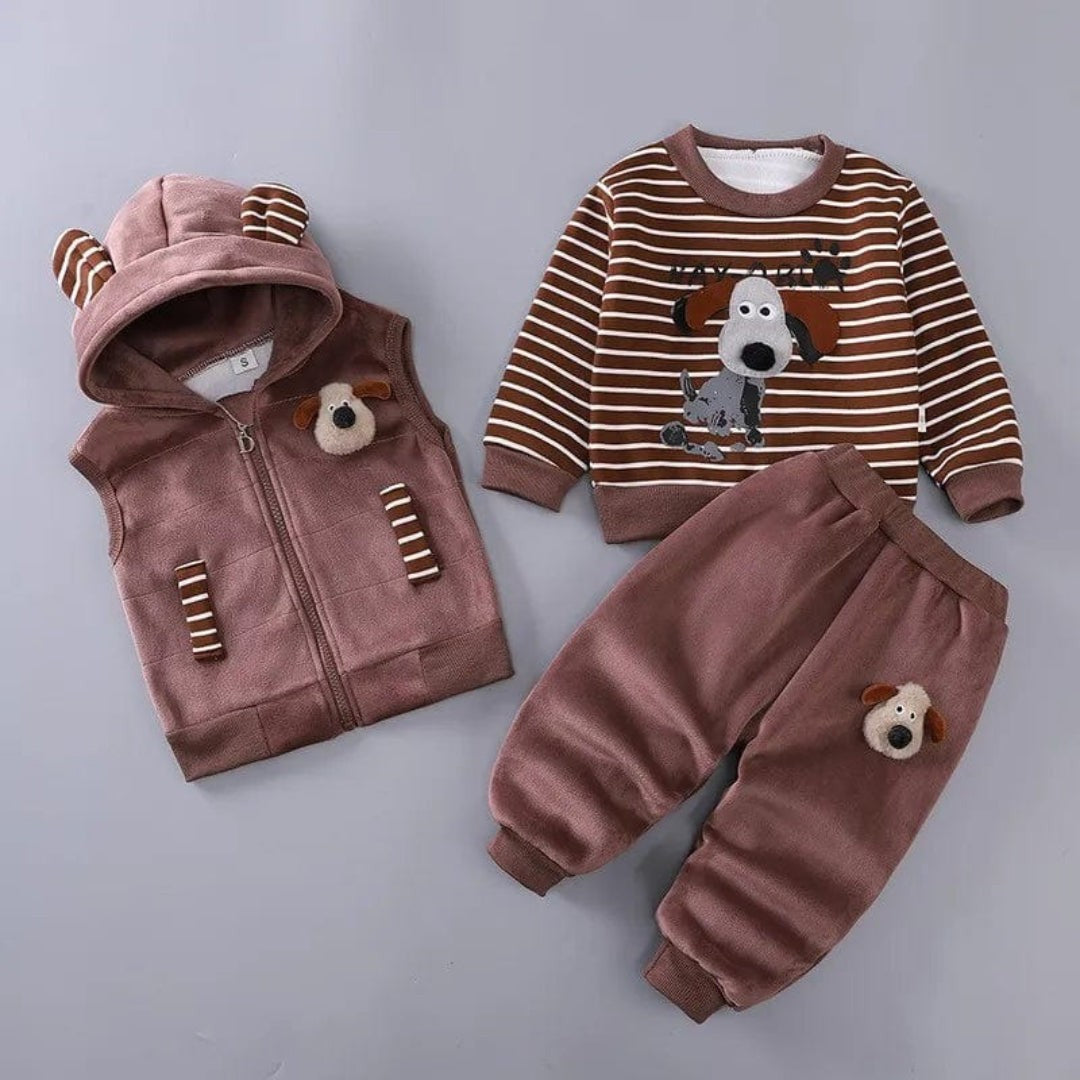 Three-piece baby jacket, vest and pants set - product photo 7