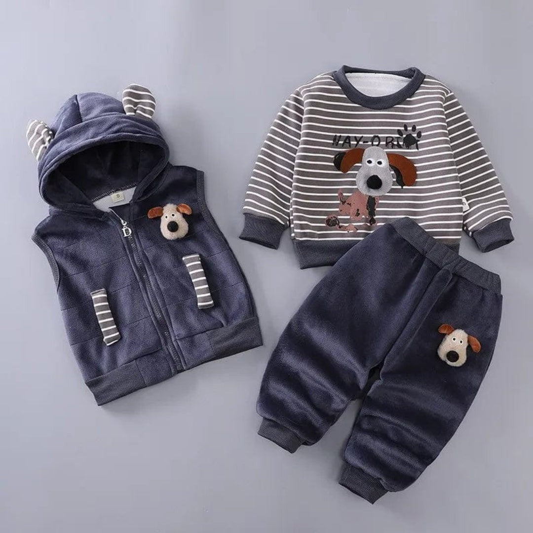 Three-piece baby jacket, vest and pants set - product photo 8