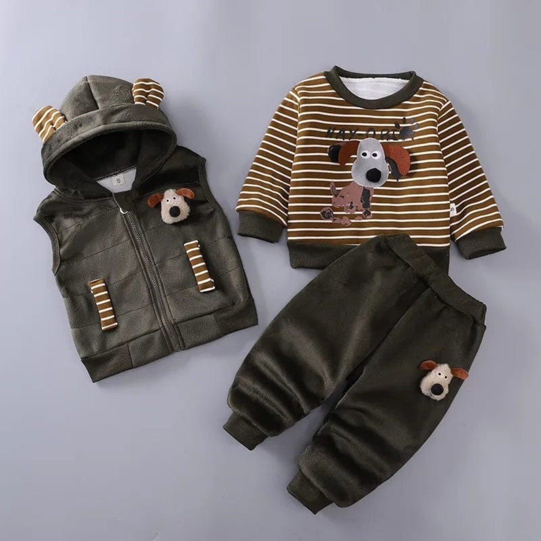 Three-piece baby jacket, vest and pants set - product photo 9